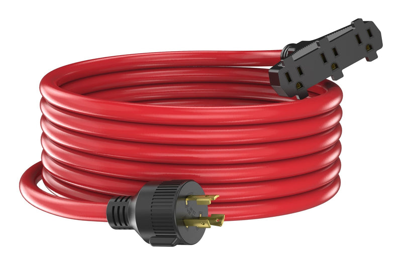 30A 25-ft Triple-Outlet Extension Cord, Red G1256