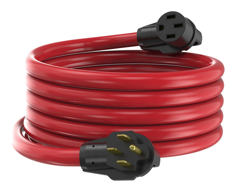 50A 25-ft Single-Outlet RV & EV Extension Cord, Red U1019