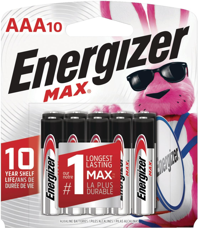 Max 10-pk AAA Alkaline Batteries, Long Lasting, All Purpose U5061