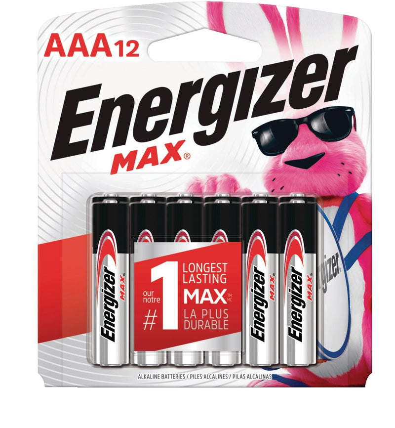 Max 12-pk AAA Alkaline Batteries, Long Lasting, All Purpose L7684