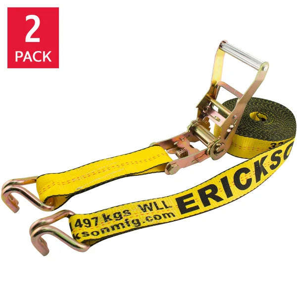 8.2 m (27 ft.) Ratchet Strap with Double J Hooks 2-pack E6467
