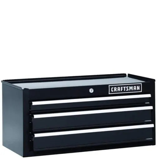 26 Inch 3-drawer Heavy-duty Ball Bearing Middle Chest Black Q7353