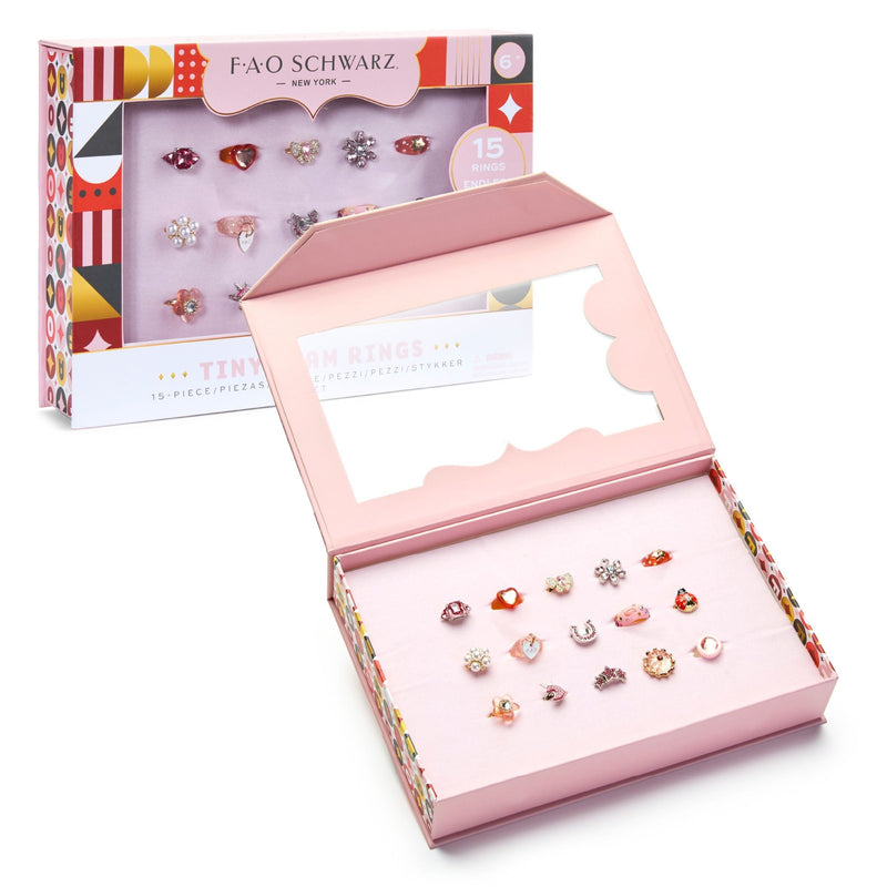 Kids Glam Rings Set, 15 Piece, Pink R6811