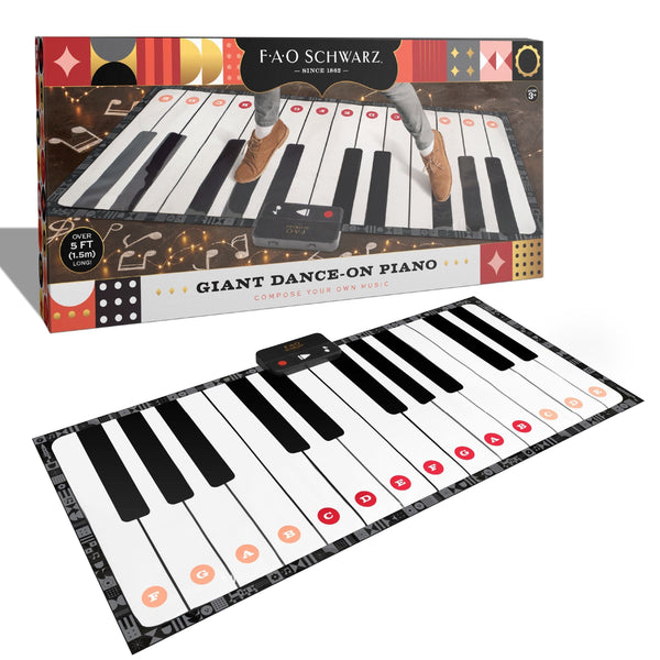 Toy Piano Dance Mat, 69x31, White/Black Y7367