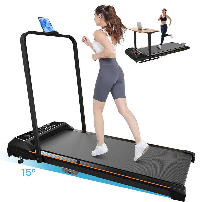 CoolHut Walking Pad, Under Desk Treadmill, 4-in-1 Home/Office Treadmill, Compact and Portable Foldable Treadmill, No Installation, Low Noise, LED... A2757