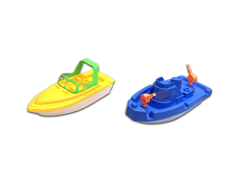 Floating Plastic Boat Water Toy, Yellow/Blue, Assorted, Ages 2+, for Summer/Beach Activities W7904