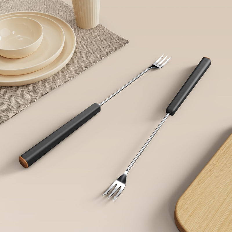 Fondussimo Fondue Forks, 12 Piece, Black B2301