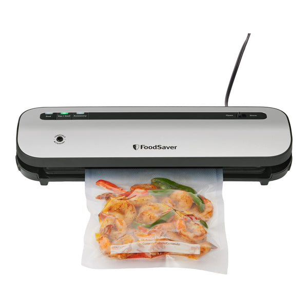 VS1230 Space Saving Vacuum Sealer with Bags & Roll, Stainless Steel J5732