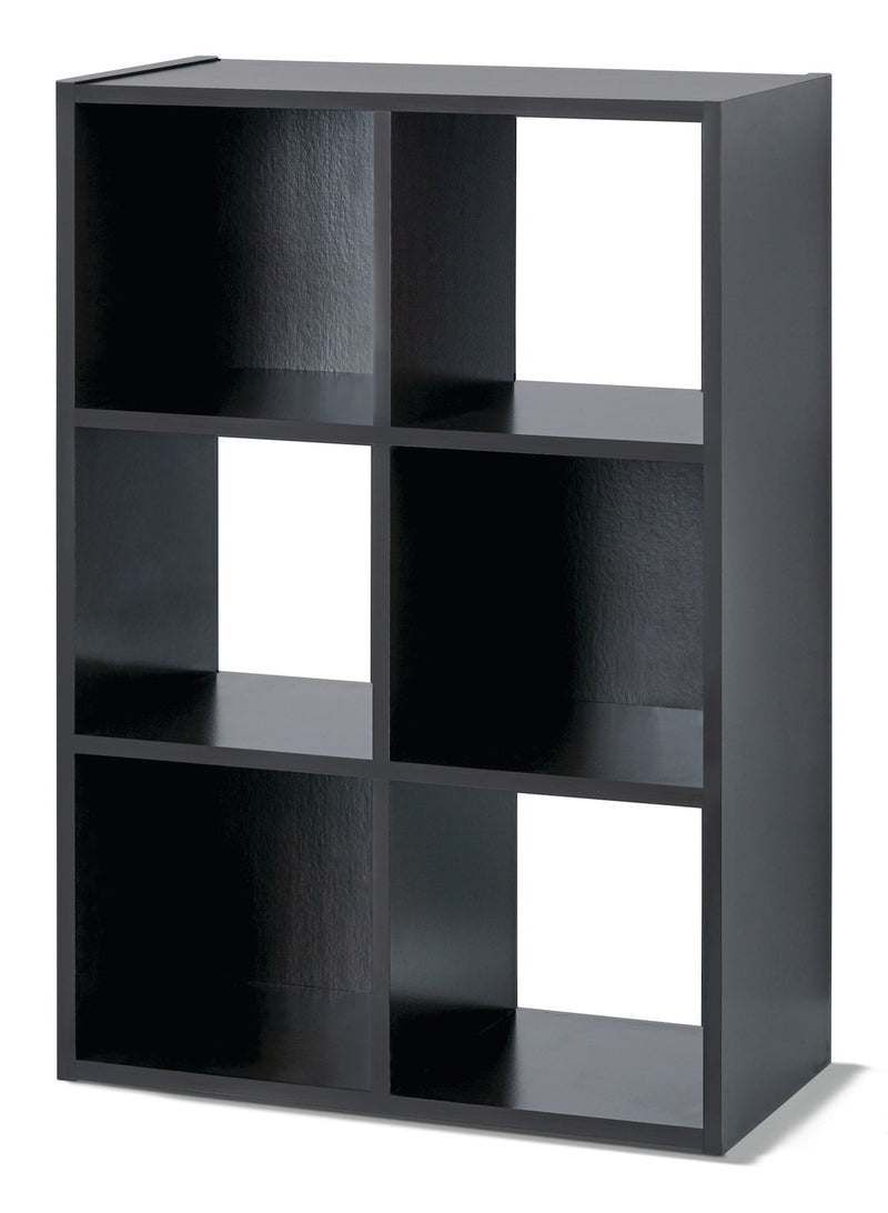 6-Cube Storage Organizer, Bookcase/Bookshelf, Dark Brown Finish X3379