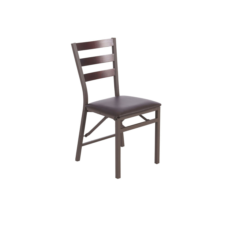 Black Microfibre Folding Ladder Chair, Brown K8355