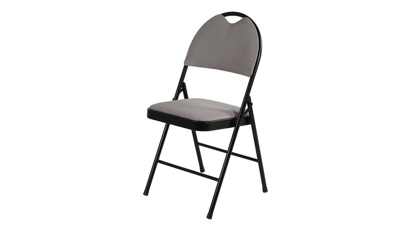 Fabric Folding/Compact Chair, Beige Fabric & Black Frame P4306