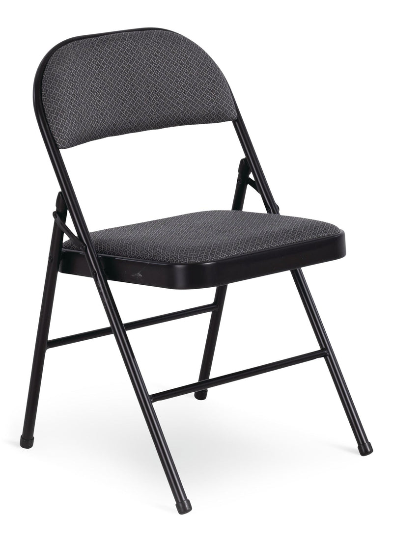 Fabric Folding/Compact Chair, Grey Fabric & Black Frame D4784