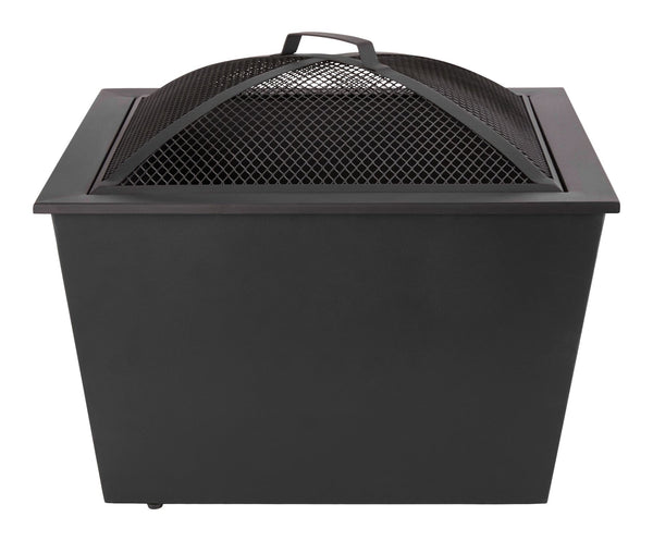 Lyall Square Outdoor Wood Firepit, 20-in, Black P5321