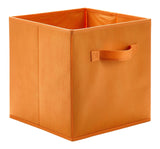 Orange Fabric Foldable Storage Cube Drawers, 10.5x11-in