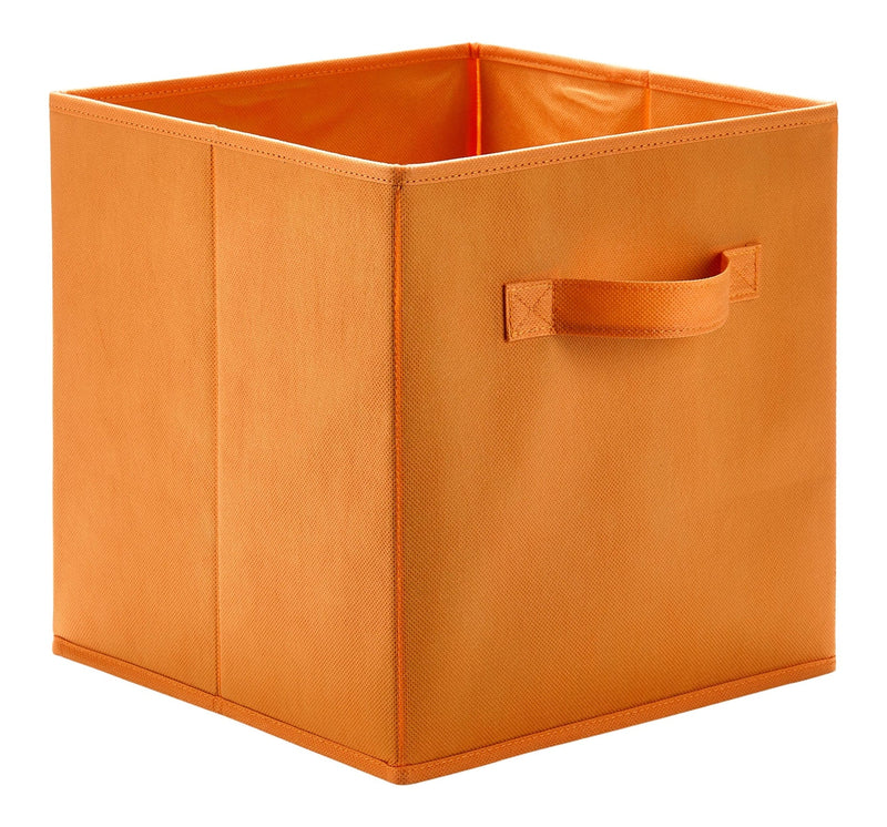 Orange Fabric Foldable Storage Cube Drawers, 10.5x11-in H2642