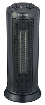 Oscillating Tower Ceramic Space Heater withThermostat, 1500W, Black