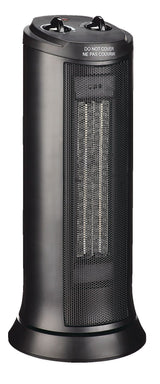 Oscillating Tower Ceramic Space Heater withThermostat, 1500W, Black