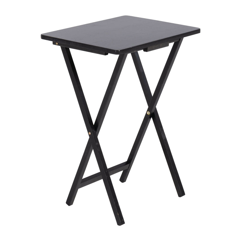 Solid Wood Folding TV Tray, Stain-Resistant, Black B240