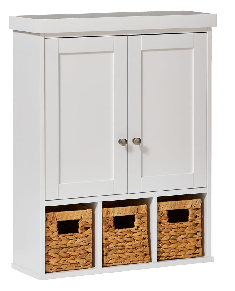 Wall Mount Cabinet With Baskets, White Z3633