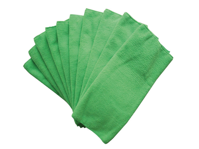 All-Purpose Machine Washable Microfibre Cloths, Green, 10-pk F2666