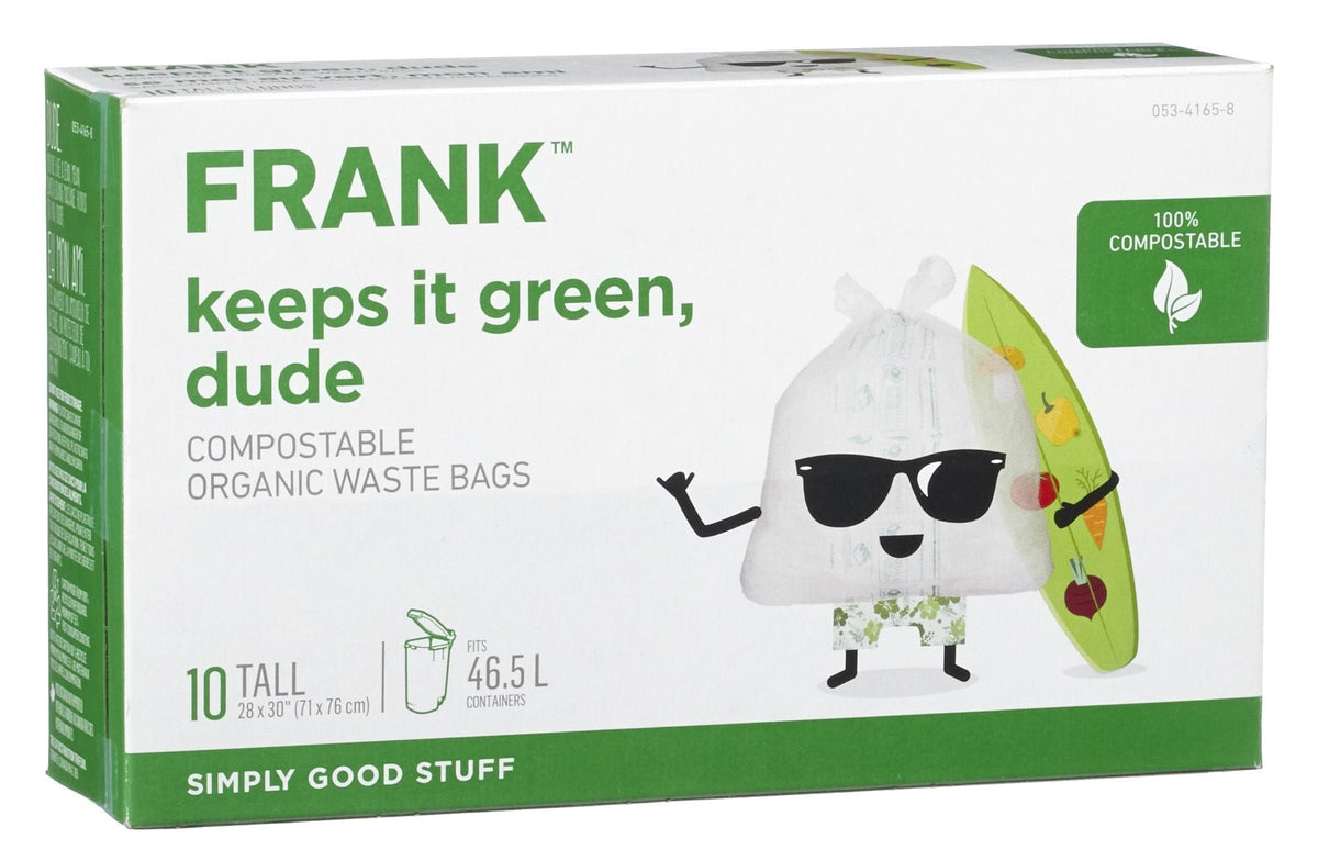 Tall Organic Compostable Food Waste Bags, 10-pk, 49-L
