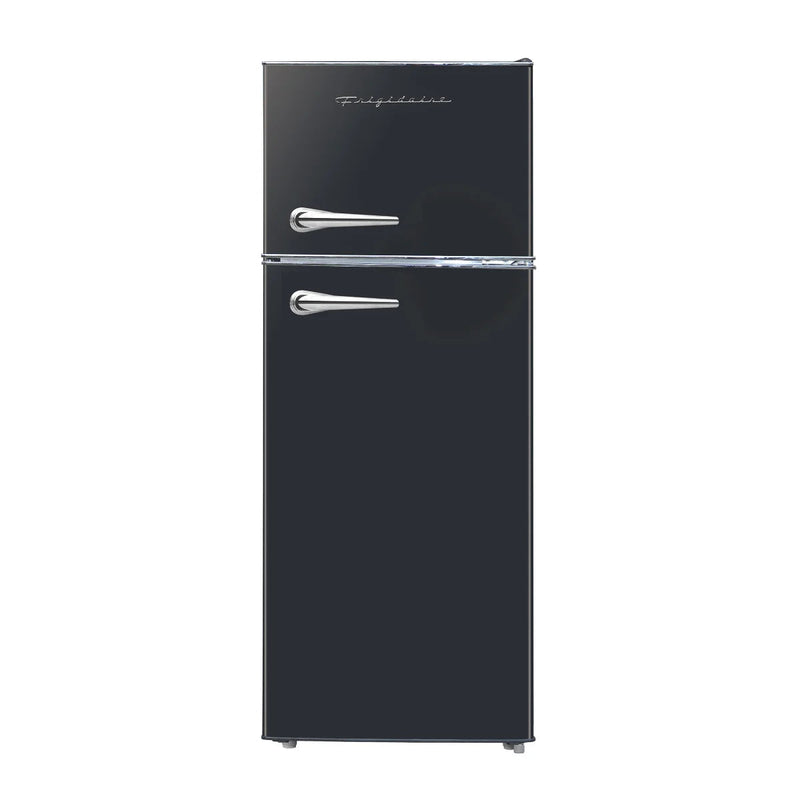 7.5 cu ft Black Retro Top Mount Refrigerator with Classic Chrome Handle C4520