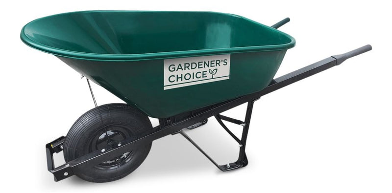 1-Wheel Homeowner Poly Tray Wheelbarrow with Steel Handles, 6-cu-ft T5478