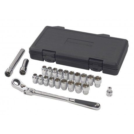 Pass-Thru 3/8-in Drive Socket Set 23-pc, SAE/Metric N4196