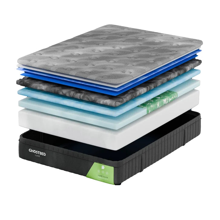 GhostBed Luxe II 35.6 cm (14 in.) Gel Memory Foam Mattress with Adjustable Base V9010