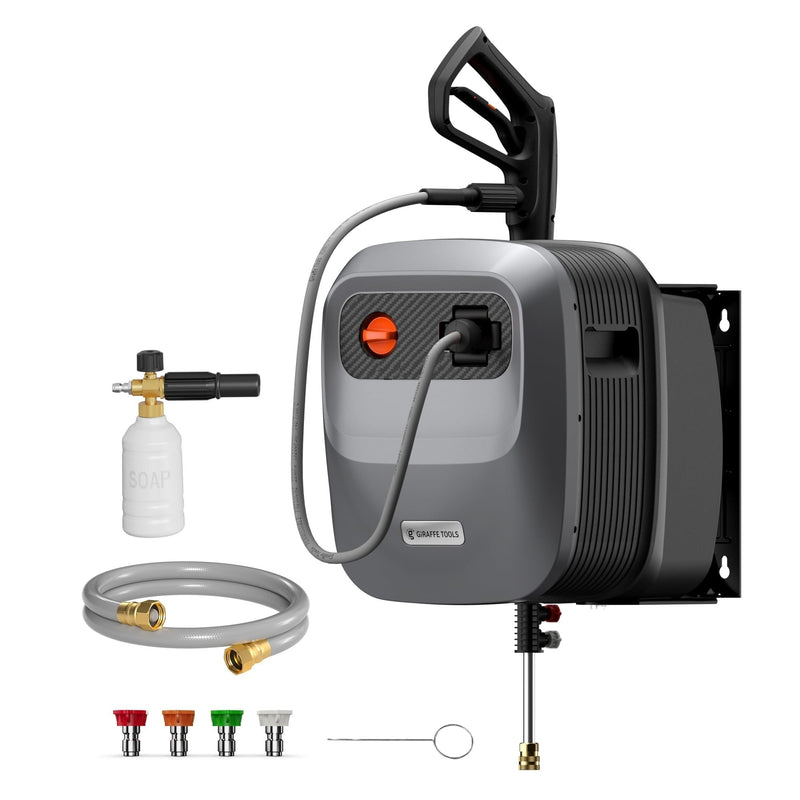 Grandfalls G20 Wall Mounted 1900 PSI 2.2 GPM Brushless Electric Pressure Washer with 65-ft Retractable Hard Hose Z6696