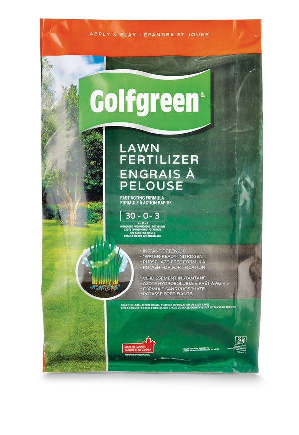 Lawn Fertilizer, 30-0-3, 25-kg F3993