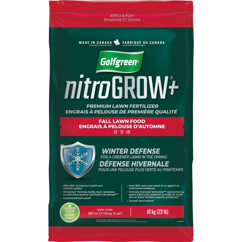 Nitrogrow+ Fall Lawn Food, 12-0-18, 10-kg T209