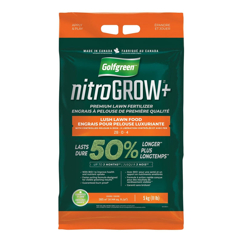 Nitrogrow+ Premium Nitrogen Enriched Lush Lawn Fertilizer, 28-0-4, 5-kg R8298