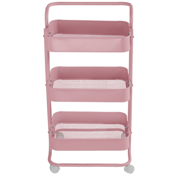 Three-Tier Utility Cart, Pink S1247