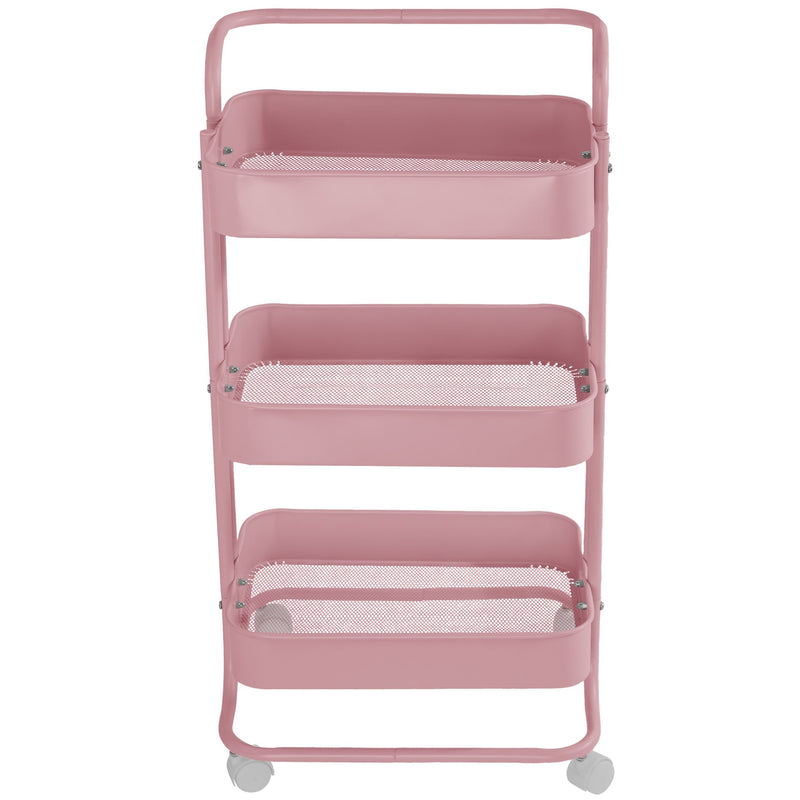 Three-Tier Utility Cart, Pink S1247