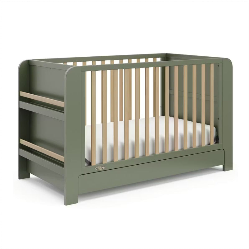 Read-with-Me 4-in-1 Crib with Drawer - Olive/Driftwood V3417
