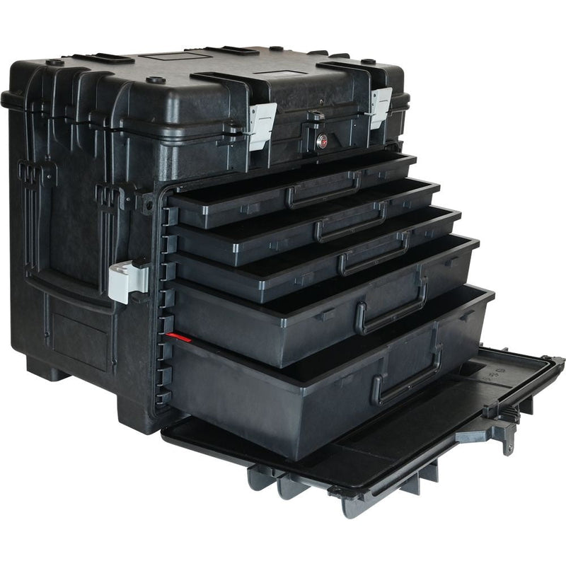 Mobile Tool Chest, 3 Small, 1 Medium & 1 Large Drawer, Black S5534