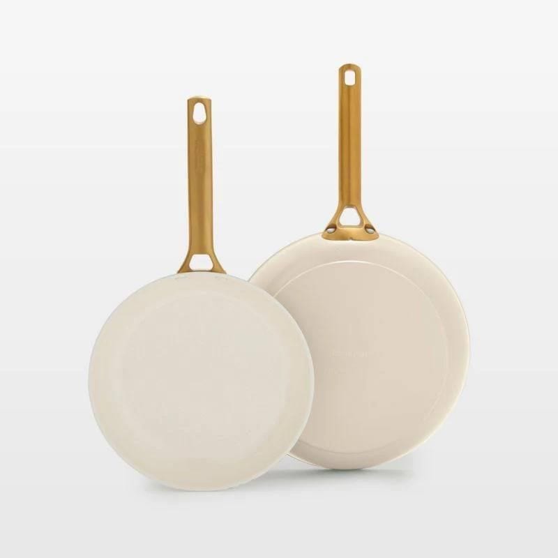 Luxe 2pc Ceramic Frypan set - cream U9586