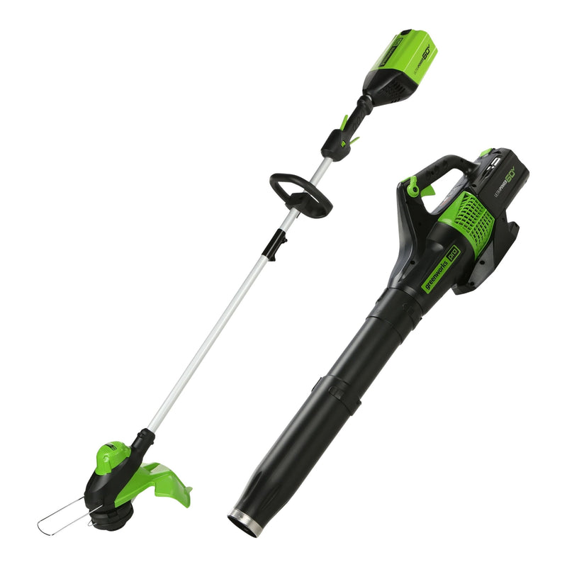 60V 13-in String Trimmer & 540CFM/140MPH Blower Combo Kit with 4.0Ah Battery & Charger Q1377