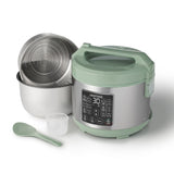 Digital Programmable Rice & Grain Cooker with 13 Pre-Set Cooking Functions, Includes Steamer, 16-Cups