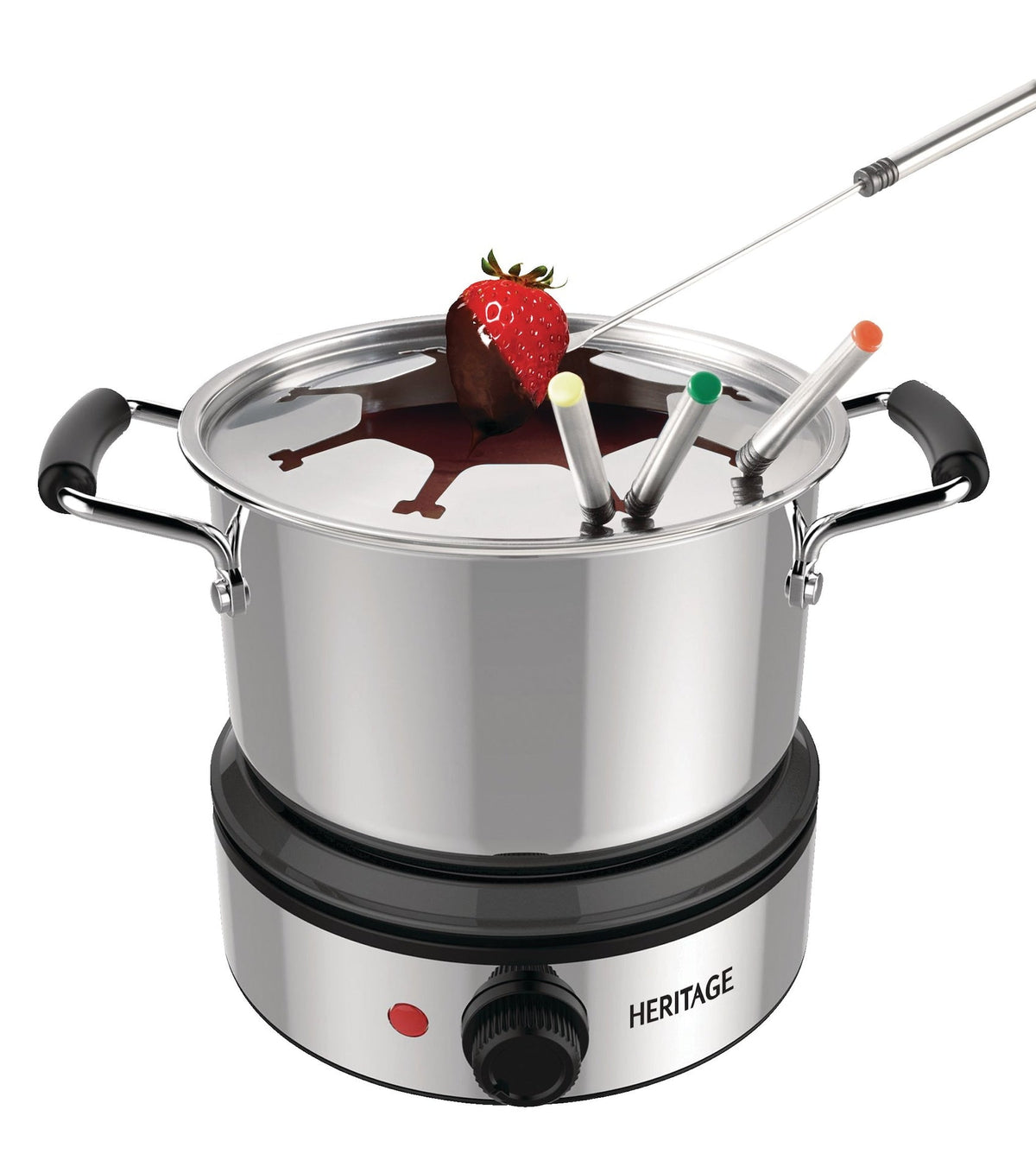 Stainless Steel Electronic Fondue Set with 8 Fondue Forks, Dishwasher Safe, 3L, 12-pc