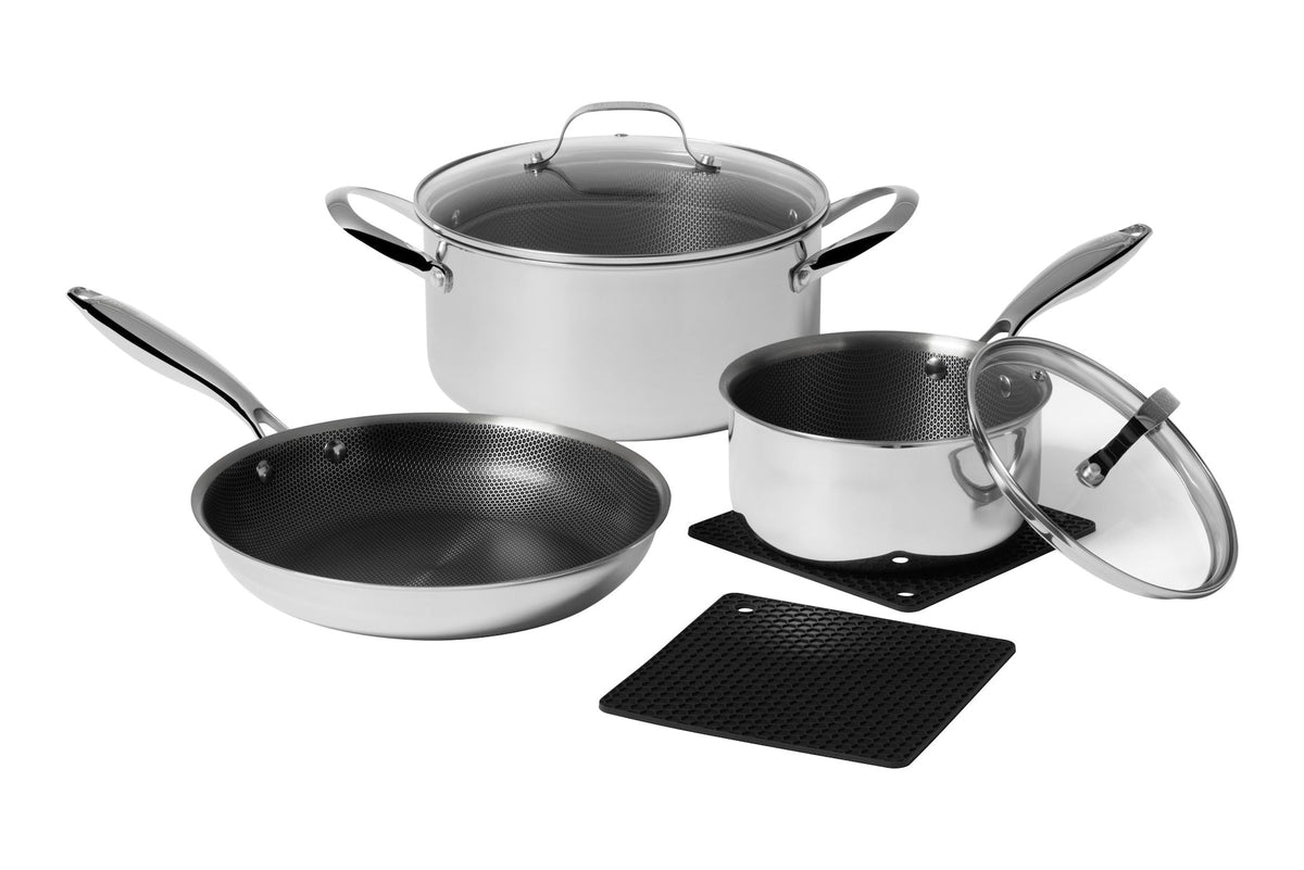 The Rock Hybrid Clad Ceramic Cookset, 7-pc