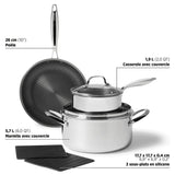 The Rock Hybrid Clad Ceramic Cookset, 7-pc