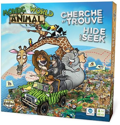 Hide and Seek Animal World Family Board Game, Bilingual, Ages 4+ A1789