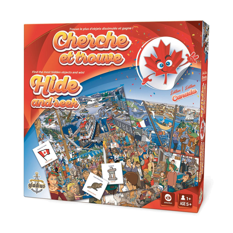 Hide and Seek Family Board Game, Canada-Edition, Bilingual, Ages 5+ G8206