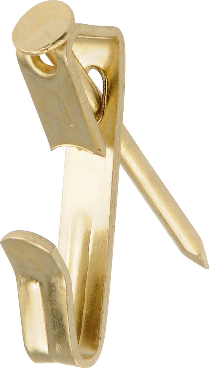 Conventional Picture Hanger, For DrywAll/ Plaster WAll, 30-lb Capacity, Brass Plated, 6-pk K4300