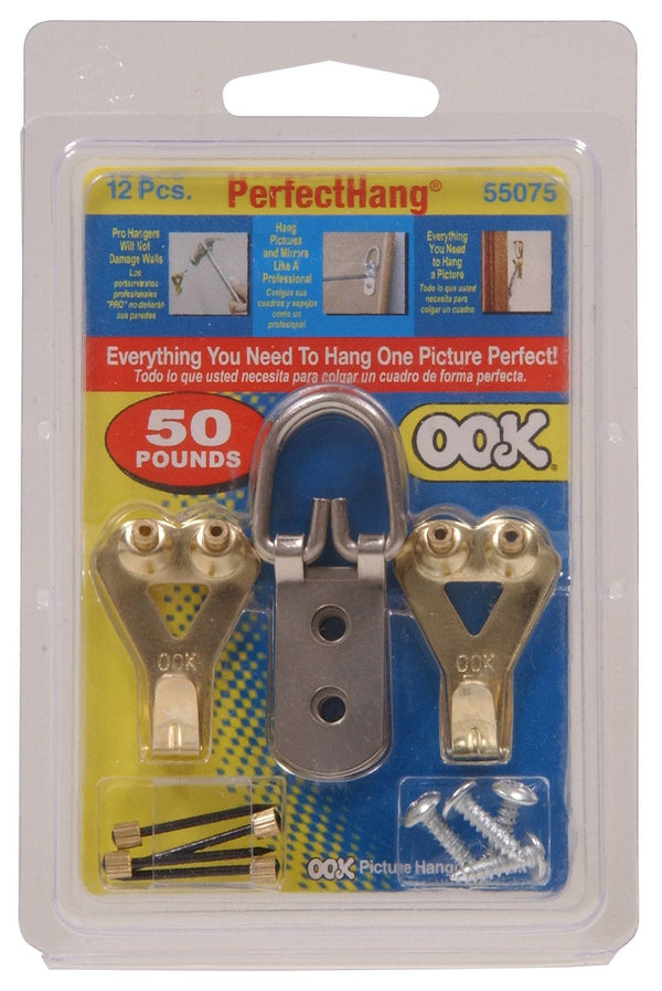 Perfect Hanging Kit, For Plaster and DrywAll, 50-lb Capacity, 12-pk T5343