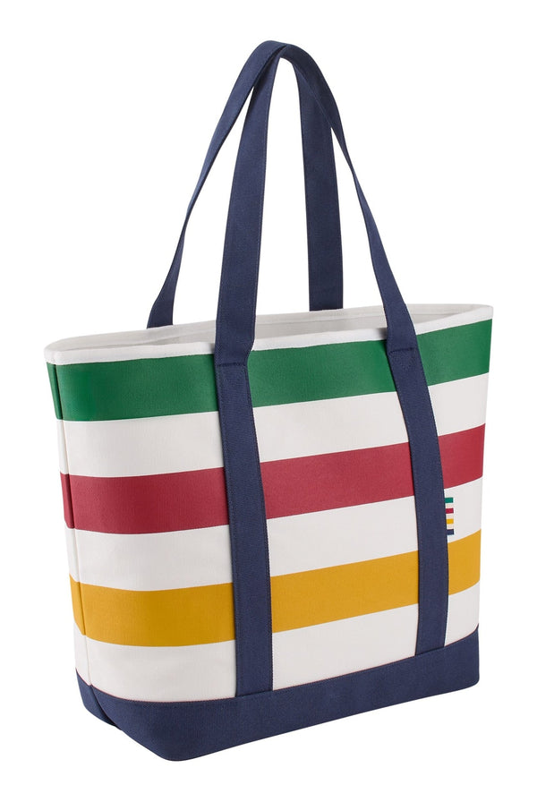 Stripes Signature Canvas Tote Bag, 7.5-in, Navy P958