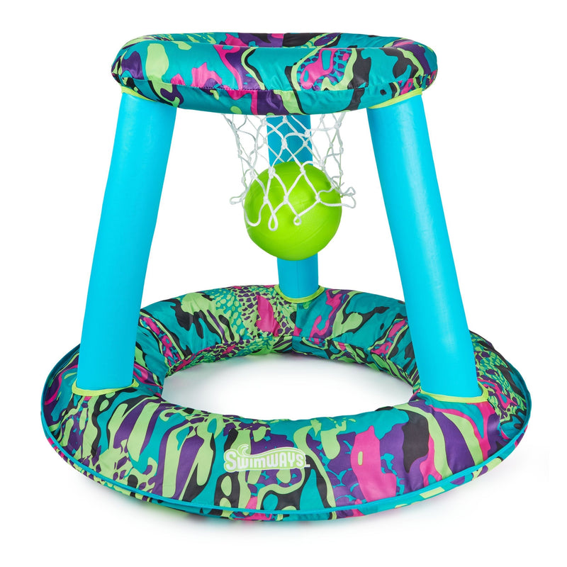 Inflatable Pool Basketball Set, Blue/Green/Black, 3-pk, Ages 13+, for Beach/Pool Fun Activities X2988