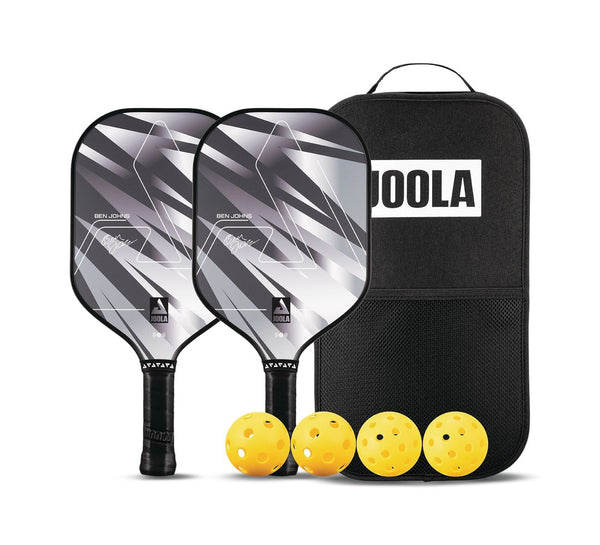 Silver Lightning 10mm Pickleball Paddle & Indoor/Outdoor Ball Set, Black R7095